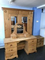 Pine double wardrobe, dressing chest etc