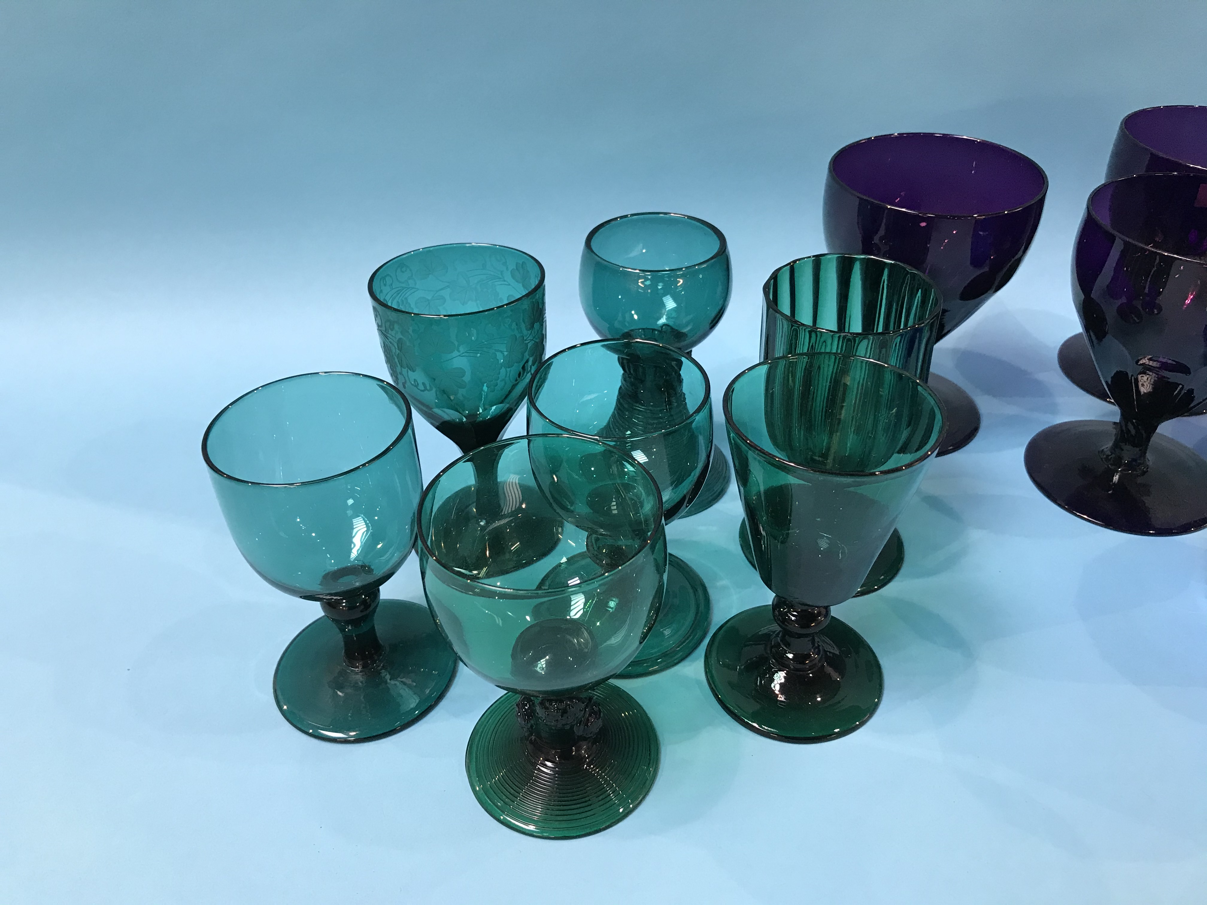 Collection of coloured wine glasses and other glasses - Image 2 of 3