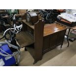 Walnut blanket box and an oak bureau