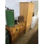 Wardrobe and oak side cabinet