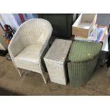 Three pieces of Lloyd Loom furniture