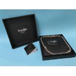 A boxed Fope 18ct white gold and silver twin necklace, 88g, 59cm