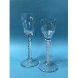 A Georgian air twist wine glass and another