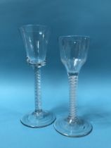 A Georgian air twist wine glass and another