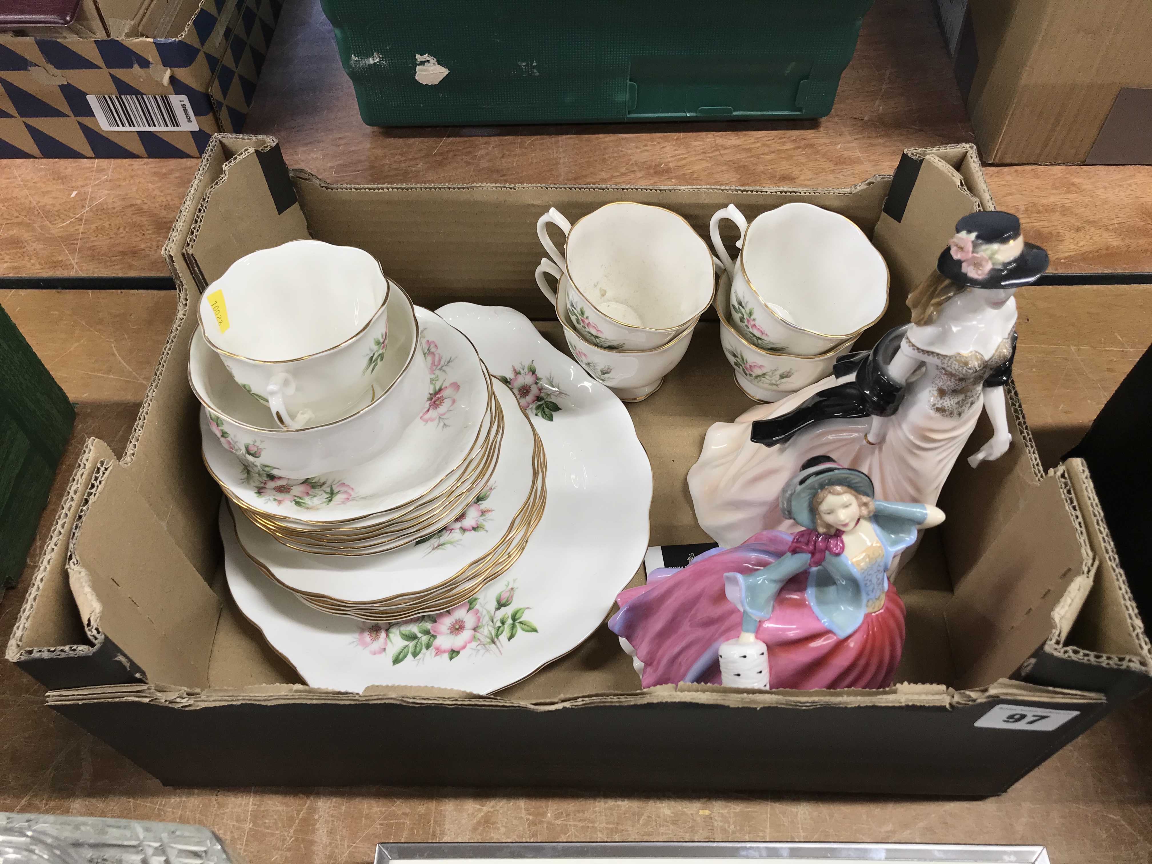 Part Royal Albert 'Friendship' teaset and two figures
