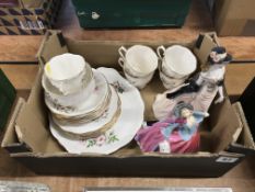 Part Royal Albert 'Friendship' teaset and two figures