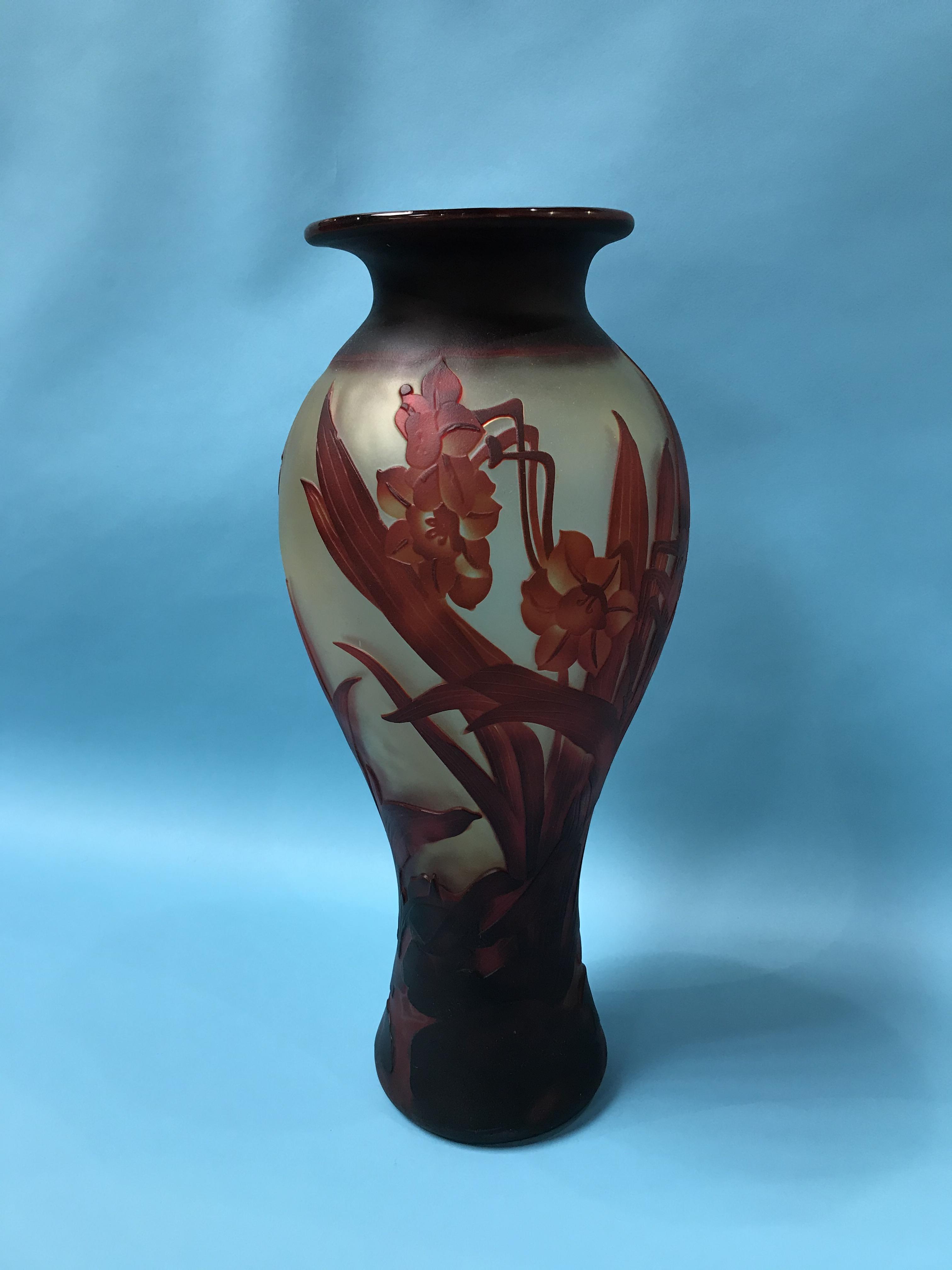 A large Galle style vase