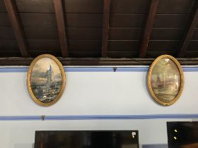 Pair of decorative oval prints, 49cm x 34cm