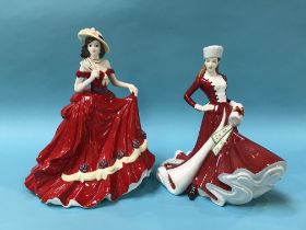 A boxed Royal Doulton figure and a Coalport figure