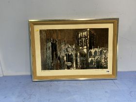 Norman Wade, limited edition 41/60 print, 'York Minster' signed and dated **71, 41 x 62cm