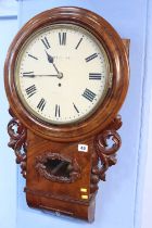 A mahogany wall clock by Campbell & Company