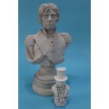 Two ceramic busts: Nelson, H36cm and Brunel (2)