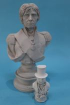 Two ceramic busts: Nelson, H36cm and Brunel (2)
