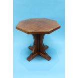 A Robert 'Mouseman' Thompson of Kilburn octagonal coffee table, W 50cm, H 48cm