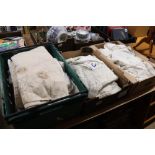 Three boxes of linen