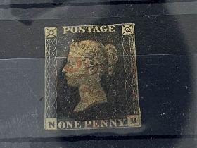 Genuine 1840 Penny Black stamp