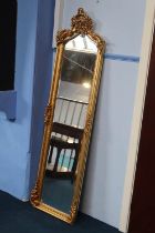 A pair of decorative rectangular mirrors, 177 x 50cm