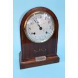 Edwardian mahogany eight day mantel clock