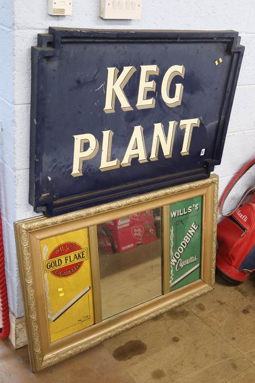 Advertising mirror and sign 'Keg Plant' - Image 2 of 2