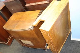 Pine stand and a walnut radiogram