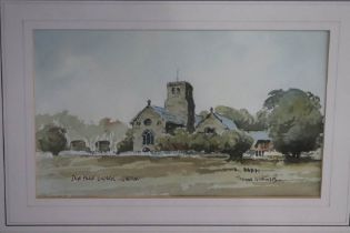 Thomas Wilkinson, watercolour, signed, 'St Pauls Church Jarrow', 18 x 28cm