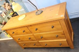 A light oak double chest of drawers, W 140cm