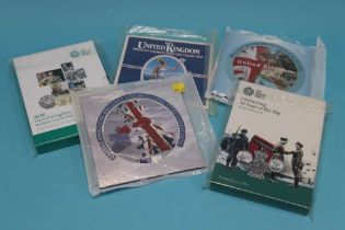 Royal Mint uncirculated coin packs, 1984, 2000, 2007, 2009 and 2020