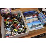 Two boxes of assorted toys including diecast etc