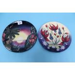 Two limited edition Moorcroft year plates '2000' and '2001', diameter 23cm