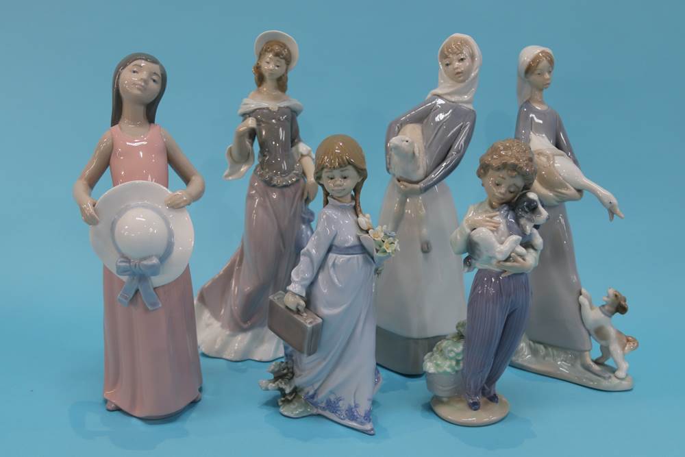 Six various Lladro figures