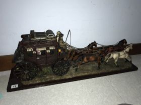 Model of a coach and horses, L 80cm