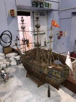 Two large models of Galleons