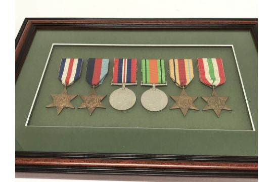 A set of six framed and unnamed medals - Image 2 of 2