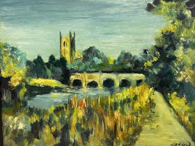 James Lawrence Isherwood oil on board titled Wye H