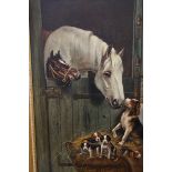 Oil on canvas After Charles Dudley, horse, dog & p