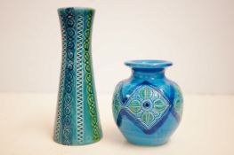 Bitossi vase together with one other, tallest 16cm