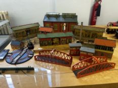 Collection of tin Hornby accessories