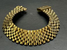 9ct Gold heavy gents bracelet, 24.5grams, length 1