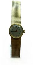 Longines 9ct gold case & strap ladies watch with o