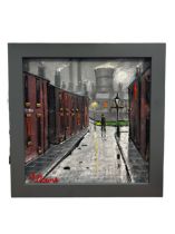 James Downie framed oil on canvas 'Gas street Stoc