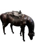 Large leather horse possibly retailed by Liberty,