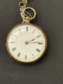 18ct Gold Mid size open face key wind pocket watch