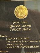 Solid gold coin Queen Anne touch piece, specially