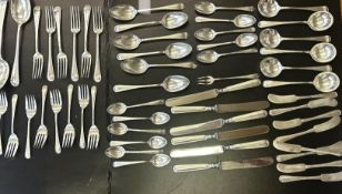 A large 925 sterling silver Birks canteen of cutlery with original pouches, weight 2.32kg