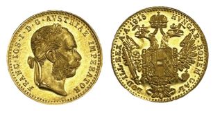 1915 Austrian one ducat gold coin, weight 3.3 gram