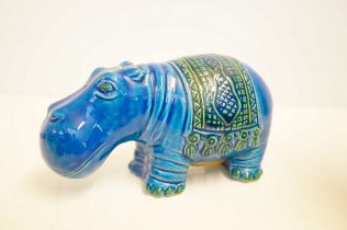 Bitossi hippo money box, 20cm wide