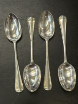 4 Silver serving spoons London all with retail mak