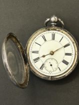 Victorian silver open face pocket watch Birmingham