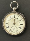 Victorian silver open face pocket watch J Sissons