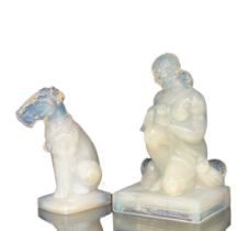 Sabino glass sitting dog together with a Sabino op